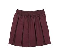 FAIRY TRENDZ LTD Girls All Round Box School Uniform Kids Pleated Elasticated Waist School Skirt 2-18 Years (Burgundy 9-10 Years)