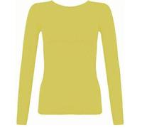 FAIRY TRENDZ LTD Kids Plain Basic Top Long Sleeve Girls Boys Uniform T-Shirt Tops Tee Scoop Neck Stretchy T-Shirt Top (Yellow 9-10 Years)