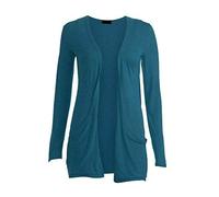 FAIRY TRENDZ LTD Ladies Long Sleeve Pocket Cardigan Womens Top Sizes 8-26 Open Front Boyfriend Plain Cardigan (Teal UK 24-26)