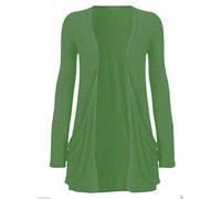 FAIRY TRENDZ LTD Ladies Long Sleeve Pocket Cardigan Womens Top Sizes 8-26 Open Front Boyfriend Plain Cardigan (Khaki UK 12-14)