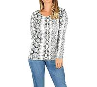 FAIRY TRENDZ LTD Ladies Long Sleeve T-Shirt Top Womens Round Scoop Neck Plain Top Tees Size UK 8-26 (Snake Print UK 12-14)