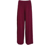 FAIRY TRENDZ LTD Ladies Plus Size Palazzo Trousers Womens Baggy Flared Wide Leg Pants Ladies Plain Casual Wear Trousers (Wine UK 20-22)