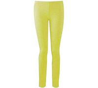 FAIRY TRENDZ LTD Ladies Stretch Long Leggings Womens Plus Size Full Length Plain Leggings Pants UK 8-26 (Yellow L-X Large UK 16-18)