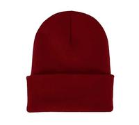FAIRY TRENDZ LTD Men's Beanie Hat Comfortable Breathable Soft Feel Knitted Winter Hat Unisex Fashion Warm Acrylic Hat Wine Red