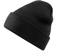 FAIRY TRENDZ LTD Men's Beanie Hat Comfortable Breathable Soft Feel Knitted Winter Hat Unisex Fashion Warm Acrylic Hat (Black One Size)