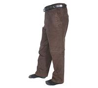 FAIRY TRENDZ LTD Mens Standard Comfort Stretch Corduroy Pant Adults Office Belt Pocket Trouser (Brown W32/31L)