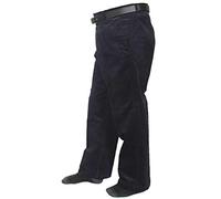 FAIRY TRENDZ LTD Mens Standard Comfort Stretch Corduroy Pant Adults Office Belt Pocket Trouser (Navy W40/31L)