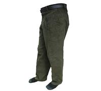 FAIRY TRENDZ LTD Mens Standard Comfort Stretch Corduroy Pant Adults Office Belt Pocket Trouser (Olive W48/31L)