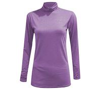 FAIRY TRENDZ LTD New Ladies Polo Neck Jumper Stretch Long Sleeve Womens Plain Top Jumper 8-26 (Lilac UK 12-14)