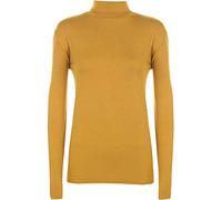 FAIRY TRENDZ LTD New Ladies Polo Neck Jumper Stretch Long Sleeve Womens Plain Top Jumper 8-26 (Mustard UK 8-10)