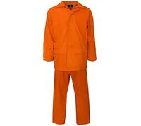 FAIRY TRENDZ LTD Unisex Waterproof Heavy Duty Zipper Rainsuit Adults Elastic Popper wrist cuff Coat (Orange Medium)