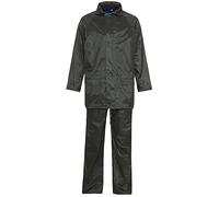 FAIRY TRENDZ LTD Unisex Waterproof Heavy Duty Zipper Rainsuit Adults Elastic Popper wrist cuff Coat (Black 4X Large)