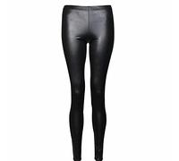 FAIRY TRENDZ LTD Women Ladies Plus Size Elasticated PVC Leather Wet Look Leggings Pants UK 8-26(Black UK 12-14)