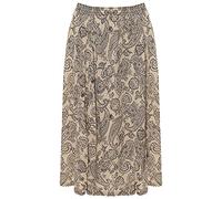 FAIRY TRENDZ LTD Women Plus Size Floral Flower Printed Ladies Elasticated Waist Long Midi Skirt (Stone Paisley UK 12-14)