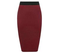 FAIRY TRENDZ LTD Women’s Pencil midi Skirt with an Elasticated Waist Ladies Bodycon Knee Length Design Pencil Office Skirt(Wine UK 16-18)