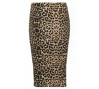 FAIRY TRENDZ LTD Women’s Pencil midi Skirt with an Elasticated Waist Ladies Bodycon Knee Length Design Pencil Office Skirt(Brown Leopard UK 16-18)