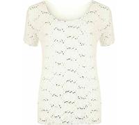 FAIRY TRENDZ LTD Womens Floral Lace Sequin Lined Top Ladies Short Sleeve Party Top Plus Size UK 14-28 (Cream UK 22-24)