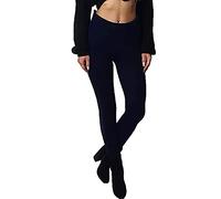 FAIRY TRENDZ LTD Womens Full Length Knitted Leggings Ladies Christmas Winter Snow Fashion Facncy Pants (Navy UK 10)