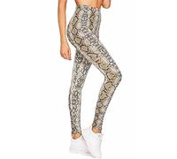 FAIRY TRENDZ LTD Womens High Waist Leggings Ladies Super Soft Comfort Slim Stretch Full Length Gym Pants (Snake Print UK 12-14)