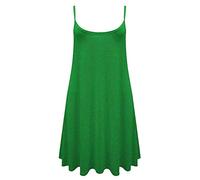 FAIRY TRENDZ LTD Womens Ladies Plus Size Plain Printed Strappy Sleeveless Cami Swing Dress 8-26(Jade Green UK 12-14)