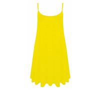 FAIRY TRENDZ LTD Womens Ladies Plus Size Plain Printed Strappy Sleeveless Cami Swing Dress 8-26(Yellow UK 20-22)