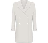 FAIRY TRENDZ LTD Womens Long Sleeve Plain Button Accent Top Jacket Ladies Blazer Dress Plus Sizes UK 14-28 (Cream UK 26-28)