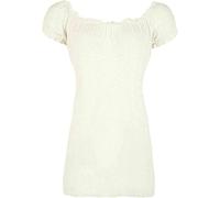 FAIRY TRENDZ LTD Womens Off Shoulder Gypsy Gathered T-Shirt Top Ladies Elasticated Stretch Ruched Top 14-28 (Cream UK 20)