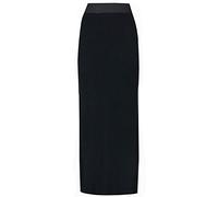 FAIRY TRENDZ LTD Womens Plain Long Elasticated Gypsy Skirt Ladies Fancy Printed Jersey Maxi Skirt (Black UK 16-18)