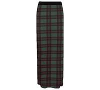 FAIRY TRENDZ LTD Womens Plain Long Elasticated Gypsy Skirt Ladies Fancy Printed Jersey Maxi Skirt (Green Tartan UK 12-14)