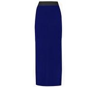FAIRY TRENDZ LTD Womens Plain Long Elasticated Gypsy Skirt Ladies Fancy Printed Jersey Maxi Skirt (Navy UK 12-14)