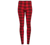 FAIRY TRENDZ LTD Womens Plus Printed Stretch Elasticated Leggings Ladies Full Length Leggings Trouser(Red Tartan UK 16-18)