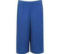 FAIRY TRENDZ LTD Womens Plus Size Cropped Plain Elasticated Waist Stretch Ladies Mini Culottes Shorts Flared 3/4 Length Culottes 8-26 (Royal Blue UK 12-14)