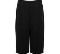 FAIRY TRENDZ LTD Womens Plus Size Cropped Plain Elasticated Waist Stretch Ladies Mini Culottes Shorts Flared 3/4 Length Culottes 8-26 (Black UK 20-22)