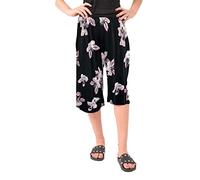 FAIRY TRENDZ LTD Womens Plus Size Floral Spot Paisley Print Ladies Stretch Elasticated Waist Wide Leg Culottes Shorts