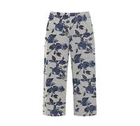FAIRY TRENDZ LTD Womens Plus Size Floral Spot Paisley Print Ladies Stretch Elasticated Waist Wide Leg Culottes Shorts Grey Floral UK 16-18