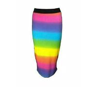FAIRY TRENDZ LTD Womens Rainbow Cami Swing Dress Vest Top Cap Sleeve Midi Dress Racer Back Maxi Sheering Maxi Plain Jumpsuit Maxi Skirt (Rainbow Pencil Midi Skirt UK 8-10)