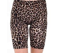 FAIRY TRENDZ LTD Womens Slip Shorts Cycling Shorts Comfortable Short Pants Ultra Soft Seamless Long Briefs for Under Dresses Leggings and Yoga Sports (Brown Leopard UK 12-14)