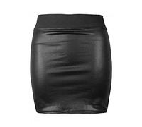 FAIRY TRENDZ LTD Women's Stretch PVC Wet Look Bodycon Mini Skirt Ladies Parties Wear Pencil Skirt 8-26(Black UK 16-18)