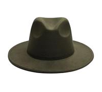 FAIRY TRENDZ Mens Fedora Felt Trilby Accessories Classic Hat Adult Casual Roaring Adjustable Ribbon and Soft Hats Pack of 2 Army Green