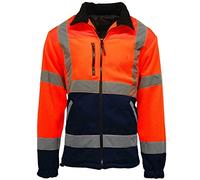 FAIRY TRENDZ Mens Hi Visibility Fully Lined Work Wear Fleece Jacket Adults High Vis Zip Up Pocket Coat