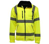 FAIRY TRENDZ Mens Hi Visibility Fully Lined Work Wear Fleece Jacket Adults High Vis Zip Up Pocket Coat