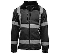 FAIRY TRENDZ Mens Hi Visibility Fully Lined Work Wear Fleece Jacket Adults High Vis Zip Up Pocket Coat