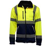FAIRY TRENDZ Mens Hi Visibility Fully Lined Work Wear Fleece Jacket Adults High Vis Zip Up Pocket Coat
