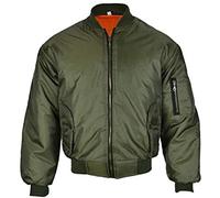 FAIRY TRENDZ Mens MA1 Bomber Jacket Adults Long Sleeve Biker Zipper Jacket Classic 1970s Retro Scooter Coat With Ribbed Cuffs And Waistband