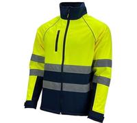 FAIRY TRENDZ Mens Polo Neck Retro-Reflective Silver Hi-Vis Tape Safety jacket Adult Waterproof Zip Neck Workwear Coat