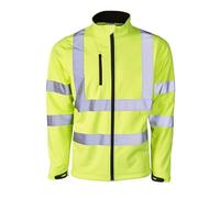 FAIRY TRENDZ Mens Polo Neck Retro-Reflective Silver Hi-Vis Tape Safety jacket Adult Waterproof Zip Neck Workwear Coat