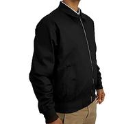 FAIRY TRENDZ Mens Vintage Harrington Jacket 1970'S Retro Inner Tartan Lining Bomber Jacket TOP Scooter Coat (Black 5XLarge)