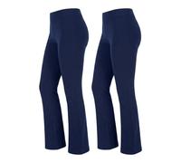 FAIRY TRENDZ Navy Trousers for Women UK (2 Pack) - Ladies Work Trousers Elasticated Waist Bootcut Stretch Nurse Uniform Pants & Office Wear Smart Casual Soft Comfy