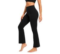 FAIRY TRENDZ Pack of 2 Ladies Bootcut Work Trousers Pull On Stretch Pants Elasticated Waist Women’s Boot Leg Office Nurse Uniform Workwear Bottoms (Black, 18)
