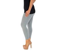 FAIRY TRENDZ Plus Size Leggings Ladies Full Length Plain Printed Stretchy Leggigns UK 12-30 Grey